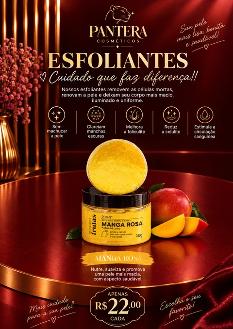 Página do Esfoliante Manga Rosa da Porán, R$ 22,00